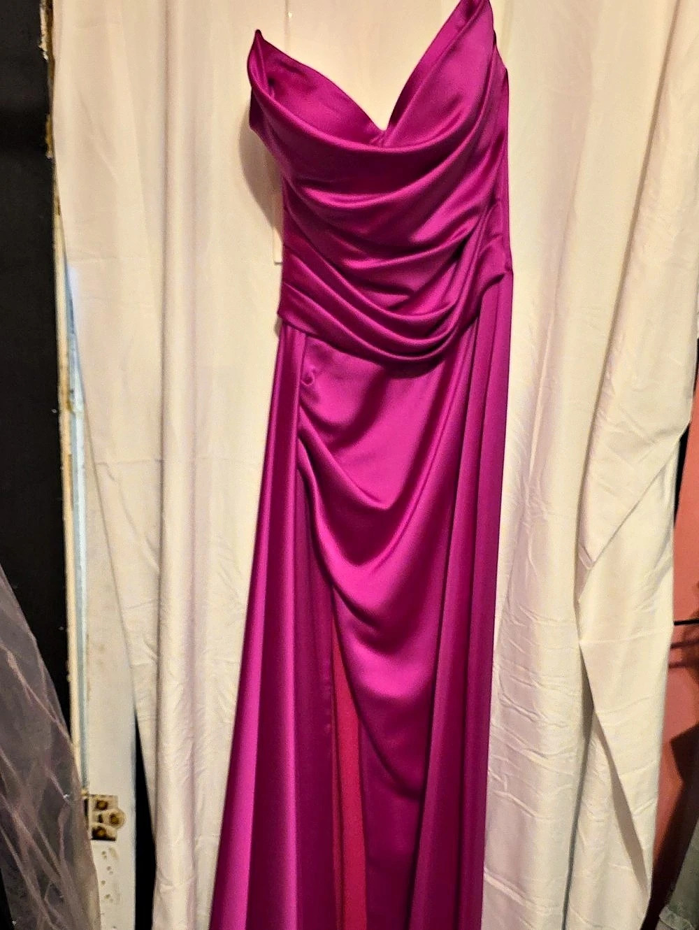 Tarik Ediz 51144 Draped Maxi Dress in Pink Size 34 NWT